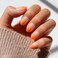 Glamnetic Press On Nails Candy Corn Short Oval Fake Nails with Ombre Design and Glazed Finish Salon Quality Halloween Nails 15 Sizes 30 Nail Kit with Glue