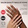 Glamnetic Press On Nails Candy Corn Short Oval Fake Nails with Ombre Design and Glazed Finish Salon Quality Halloween Nails 15 Sizes 30 Nail Kit with Glue