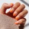 Glamnetic Press On Nails Candy Corn Short Oval Fake Nails with Ombre Design and Glazed Finish Salon Quality Halloween Nails 15 Sizes 30 Nail Kit with Glue
