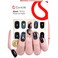 CurvLife Press on Nails Acrylic Fake Nails with Night Medium Square Design Full Cover False Nails for Women Reusable Nail Kit with Nail Glue Adhesive Tabs