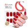 Curvlife Soft Gel Short Press on Nails Clear Red Oval Fake Nails Solid Glossy Christmas Design Full Cover 15 Sizes Gel Nails Women Reusable Nail Kit with Nail Glue Adhesive Tabs