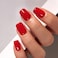 Curvlife Soft Gel Short Press on Nails Clear Red Oval Fake Nails Solid Glossy Christmas Design Full Cover 15 Sizes Gel Nails Women Reusable Nail Kit with Nail Glue Adhesive Tabs