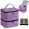 CTWWFS Nail Polish Organizer Holds 30 Bottles 15ml and 1 Nail Light Nail Polish Carrying Case with Storage Pockets for Manicure Tools Double Layer Nail Storage Travel Bag with Handle APurple