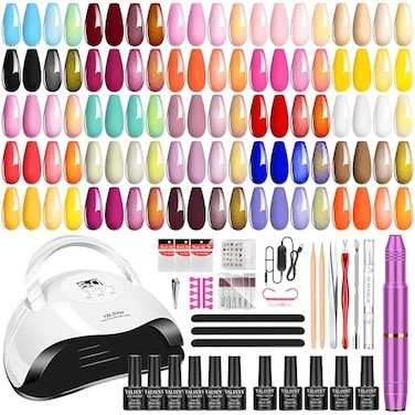 YALSYNY Gel Nail Polish KitWith UV LED Nail DryerElectric nail drill kitNail Tools DIY Home