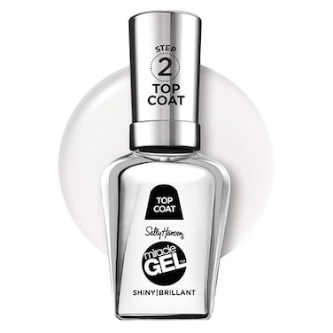 Sally Hansen Miracle Gel Shiny Top Coat Long Lasting GelLike Formula No UV Lamp Needed Clear Nail Polish