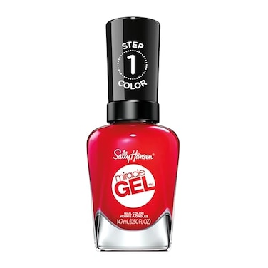 Sally Hansen Miracle Gel Salon Quality Nail Polish GelLike Formula TwoStep System No UV Light Needed Long Lasting Opaque Glossy 439 Red Eye Scarlet Red Nail Color