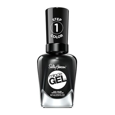 Sally Hansen Miracle Gel Salon Quality Nail Polish GelLike Formula TwoStep System No UV Light Needed Long Lasting Opaque Opaque Glossy 849 OnyxPected Black Nail Polish