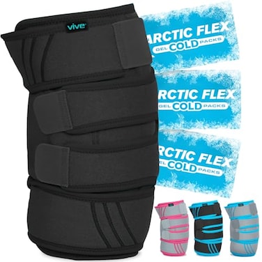 Vive Knee Ice Pack Wrap ColdHot Gel Compression Brace Heat Support Strap for Arthritis Pain Tendonitis ACL Athletic Injury Osteoarthritis Women Men Running Meniscus and Patella Surgery