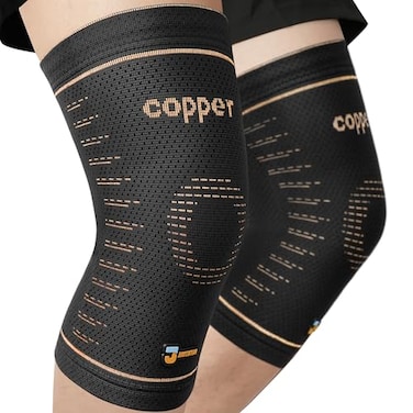JIUFENTIAN Copper Knee Brace for Women and Men2 Pack knee compression sleeves for Arthritis Running Daily UseTargeted Support for Joint Stability Pain ReliefMedium