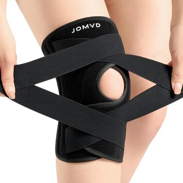 JOMVD Knee Brace for Knee Pain Meniscus Tear Adjustable Knee Support with Side Spring Stabilizers for Meniscus Tear ACL Arthritis Patella Stability Knee Pain Relief Women and Men XLarge