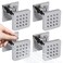 Backnets Brass Shower Body Jets with Adjustable Flow Massage Spa Polished Chrome Square Body Spray Shower Side Wall Sprayer Head Jets 4 pcs Water Saving
