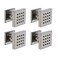 orhemus 4 pcs Solid Brass Body Spray Shower Jets Adjustable Massage Spa Side Sprayer In Wall Shower Set Square Brushed Nickel Finish