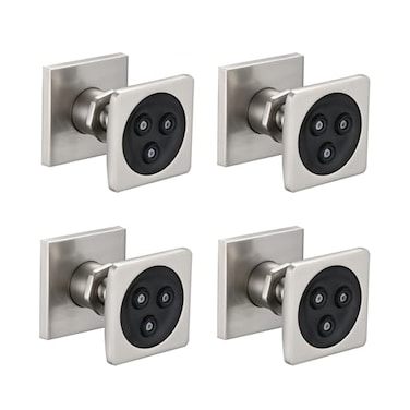 LOCALAND Solid Brass Shower Body Spray Jets High Pressure Body Jets for Shower Square Shower Massage Spray Jets Bathroom Upgrade Wall Mount Spa Jet for Shower 4PCS Brushed Nickel