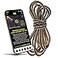 TOFL Leather Logger Work Boot Laces 108 BrownStripe Genuine North American Cowhide 964 Thick Shoelaces for Construction Welding Hiking Flat Strap Style High Eyelet Boot Fit 3 Pair