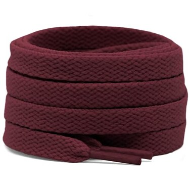 DELELE 2 Pair 47 inch Flat Shoe laces 516 Wide Shoelaces for Athletic Running Sneakers Shoes Boot Strings Dark Red