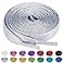 Olukssck 2 Pairs Flat Glitter Shiny Metallic Shoe Laces for Sneakers 25 Wide Sequin Athletic Shoelaces Silver 47 inch120cm