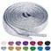Olukssck 2 Pairs Flat Glitter Shiny Metallic Shoe Laces for Sneakers 25 Wide Sequin Athletic Shoelaces Silver 47 inch120cm
