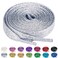 Olukssck 2 Pairs Flat Glitter Shiny Metallic Shoe Laces for Sneakers 25 Wide Sequin Athletic Shoelaces Silver 47 inch120cm