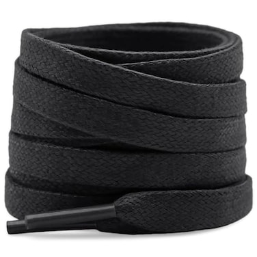 YFINE Flat Waxed Shoe Laces Sneakers Black Shoelaces for MenWomen Boot 2 Pair 47 Inch