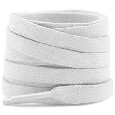 YFINE Flat Waxed Shoe Laces Sneakers White Shoelaces for MenWomen Boot 2 Pair 47 Inch