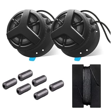 Earssa Elastic No Tie Shoelaces Rotating Automatic Buckle Shoes Laces Metal Capsule Lock Buckles Lock Shoe Laces Tieless Black