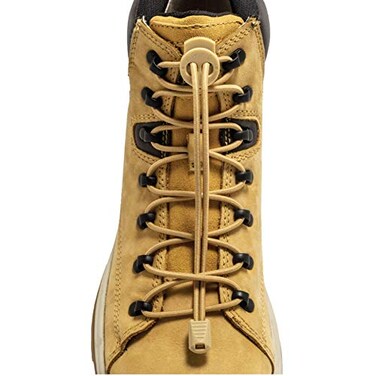 Lock Laces 1 Pair Premium Heavy Duty Elastic No Tie Laces for Boots Sneakers and Shoes Tan