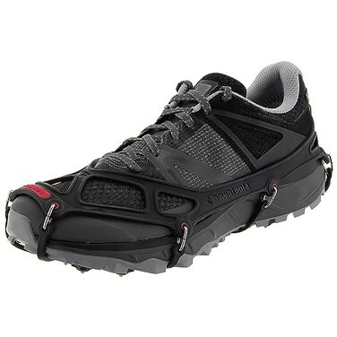 Kahtoola EXOspikes Footwear Traction for Winter Hiking Running in Snow Ice Rocky Terrain Black Medium