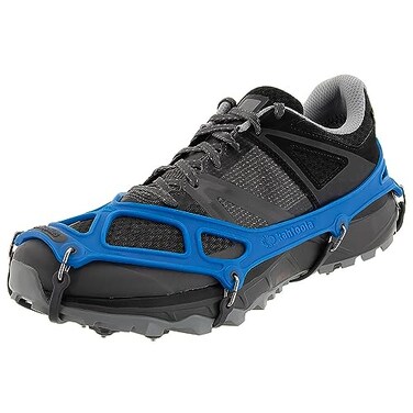 Kahtoola EXOspikes Footwear Traction for Winter Hiking Running in Snow Ice Rocky Terrain Blue Medium