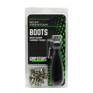 Grip Studs 3000A 44mm Prominence GRIPSTUDS Wading Boot Studs Pack of 28 Tungsten Carbide Core Screw in Studs Spikes for Traction in Wading Boots Includes Installation Tool