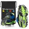 High Stream Gear Kids Ice Cleats Snow Crampons for Hiking Boots Shoes with 14 Stainless Steel Spikes Anti Slip Traction Grips for Boys and Girls Snow Cleats for Hiking Walking Climbing Small Black