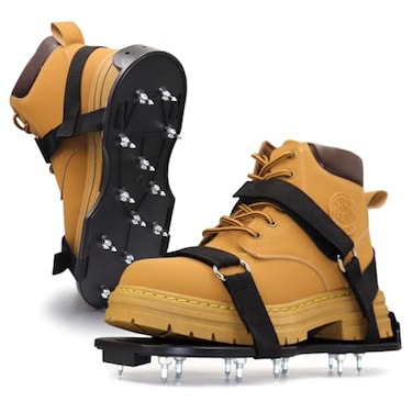 Kaoer Epoxy Shoes Fully Assembled Gunite Spiked Shoes with 34 Short Spikes for Epoxy Floor Coating SelfLeveling Floor Epoxy Garage Floors Overlays Cover Installation