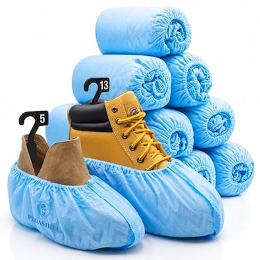 PedaShield 110 Premium XL Booties Thick Extra Large Disposable Boot Shoe Covers Non Slip Water Resistant Foot Protectors Construction Durable 42GSM for Indoors Outdoors Up to US Men 13 Women 15