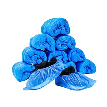JIAQUAN 100 Pack 50 Pairs Disposable Plastic Shoe Covers Boot Covers Waterproof Nonslip for Construction Workplace Indoor Carpet Floor ProtectionOne Size Fits Most