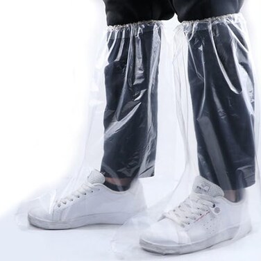 Fancystyle Disposable Plastic Boot and Shoe Covers 19 inch Tall Extra Large Resistant WaterSkid Resistant Clear80