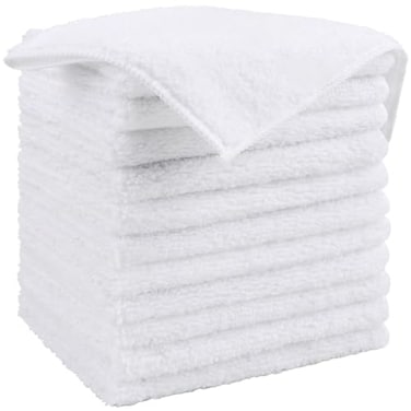 HOMEXCEL White Microfiber Cleaning Cloth 12 Pack Premium Microfiber Towels for Cars Lint Free ScratchFree Highly Absorbent Reusable Cleaning Rags for Car Household Kitchen Window 115X115