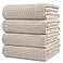 POLYTE 430 GSM Microfiber Oversize Quick Dry Lint Free Bath Towel 60 x 30 in 4 Pack Waffle Weave