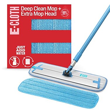 E-Cloth ECloth Deep Clean Microfiber Mop Reusable Mop Pad for Home Cleaning Hard Floors Wood Tile or Laminate Use Wet for Cleaning or Dry for Dusting No Refills or Spray Needed Extra Replacement Head