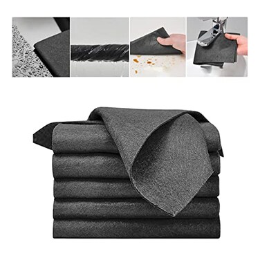 Duirubeo 5PC Thickened Magic Cleaning Cloth Reusable Microfiber Cleaning Rags for TV Cars Windows Lint Free Odorless Machine Washable