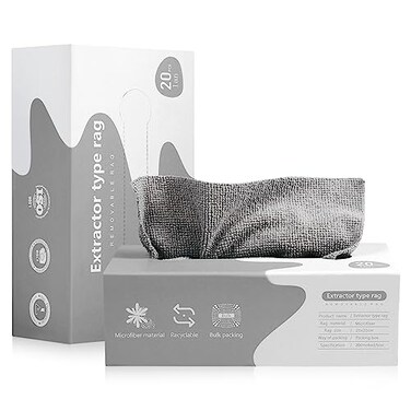 Luiruey Microfiber Cleaning Cloth Rags in A Box 20 Count 79 x 79 Reusable Microfiber Towels for Cars Edgeless Terry TowelsSmall Microfiber Towel for Home Kitchen Geen