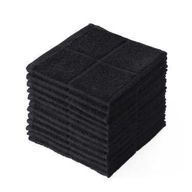 Glynniss Dishcloths Kitchen Highly Absorbent Dish Rags 100 Cotton Dish Cloths for Washing Dishes Cleaning Black 11x11