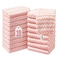 JOYMOOP Microfiber Cleaning Cloths 18 Pack 10 x 10 Pink Reusable LintFree Super Absorbent Towels for Kitchen Car and Household Cleaning