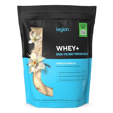 LEGION Whey Protein Whey Isolate from Grass Fed Cows French Vanilla 60 Servings Whey Protein Isolate Powder Low Calorie NonGMO Sugar Free Lactose and Gluten Free All Natural Protein Powder