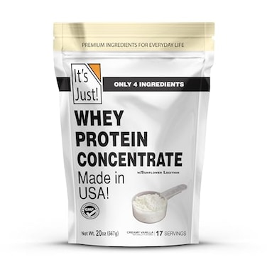 It's Just! Its Just 100 Whey Protein Concentrate Made in USA Premium WPC80 Natural Vanilla Flavor 125 Pound Vanilla