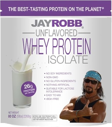 JAYROBB Jay Robb Whey Isolate Protein Powder Low Carb Keto Vegetarian Gluten Free Lactose Free No Sugar Added No Fat No Soy Nothing Artificial NonGMO BestTasting 5 Pound Unflavored