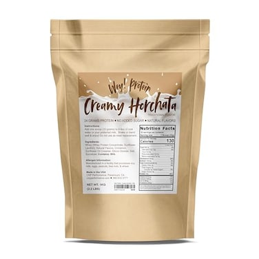 Wey! Protein Horchata Whey Protein Traditional Mexican Flavor SugarFree GlutenFree 23g Protein Made in USA 30 Servings 22lbs