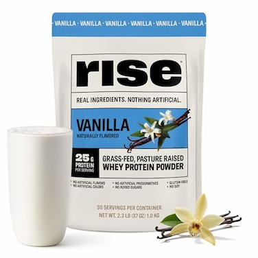 Rise GrassFed Whey Protein Powder Vanilla 25g Protein No Artificial Flavors Colors or Preservatives Sugar Free GlutenFree Soy Free 23 lbs