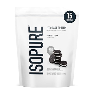 Isopure Zero Carb 100 Pure Whey Isolate Protein Powder Gluten Free With Vitamins Cookies Cream 25g Protein Per Serving 1 Lb 15 Servings Packaging May Vary