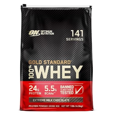 Optimum Nutrition Gold Standard 100 Whey Protein Powder Extreme Milk Chocolate 10 Pound Packaging May Vary