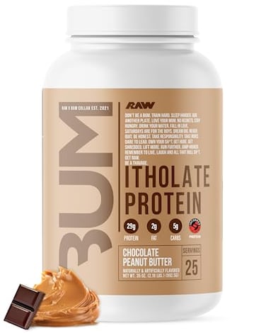 RAW Whey Isolate Protein Powder Chocolate Peanut Butter CBUM Itholate 100 GrassFed Sports Nutrition Powder for Muscle Growth Recovery LowFat Low Carb Naturally Flavored 25 Servings