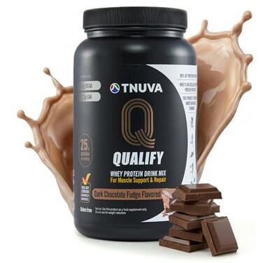 Qualify Dark Chocolate Whey Protein Powder 25g Protein Shake for Post Workout Recovery Smoothie Baking Gluten Sugar Free Highly Kosher With Amino Acids 55g BCAA 27g Leucine 165lbs 23 Servings